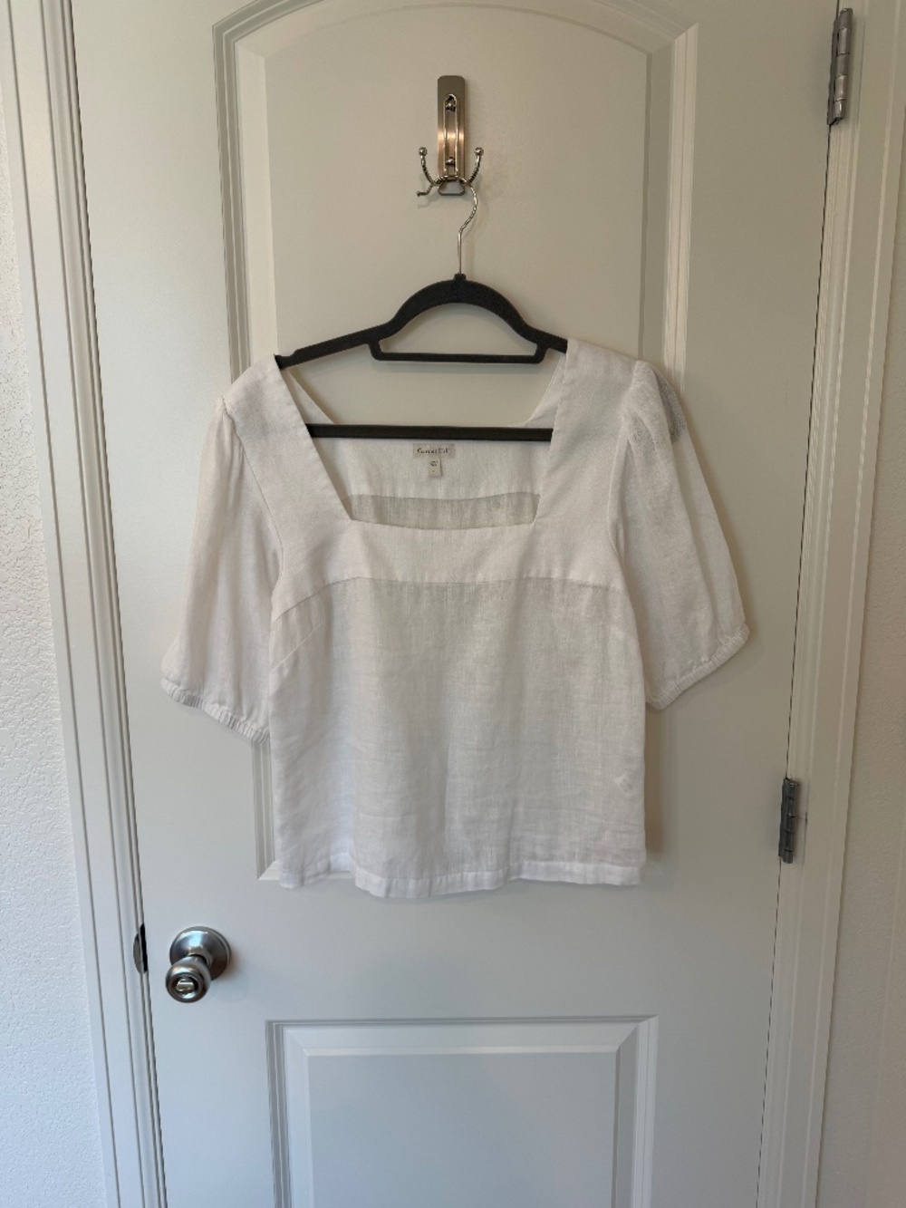 Garnet Hill Linen Square Neck Top